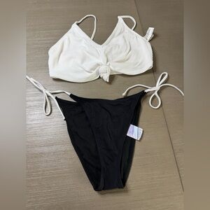 Forever 21 White and Black Bikini Set